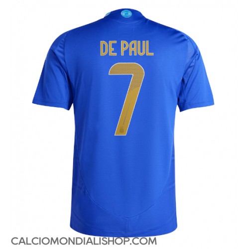 Maglie da calcio Argentina Rodrigo De Paul #7 Seconda Maglia Copa America 2024 Manica Corta